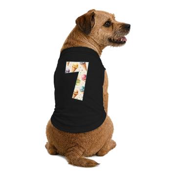EISCREME NUMMER 7 JAHRE EIS 7. GEBURTSTAG - Premium Organic Hunde-T-Shirt - Schwarz - Hinten
