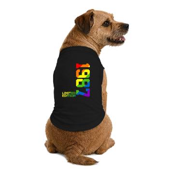 LGBTQ 1987 REGENBOGEN QUEER 39. GEBURTSTAG PRIDE - Premium Organic Hunde-T-Shirt - Schwarz - Hinten