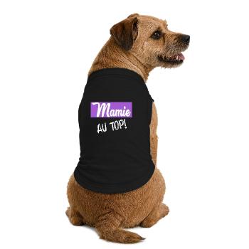 MAMIE. FÊTE DES MÈRES. BONNE FÊTE MAMIE. JE T'AIME - T-shirt bio premium pour chien - noir - Dos