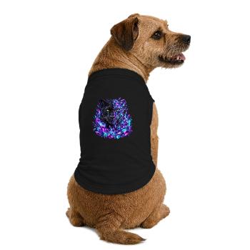 Schwarzer Panther mit grünen Augen und violetten Kristallen - Premium Organic Hunde-T-Shirt - Schwarz - Hinten