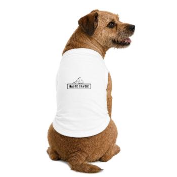 Haute Savoie Schwarzer Berg - Premium Organic Hunde-T-Shirt - Weiß - Hinten