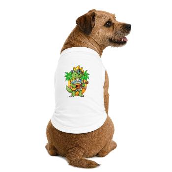 Lunettes de soleil de plage d’été Funny Lizard Hawaiian - T-shirt bio premium pour chien - blanc - Dos