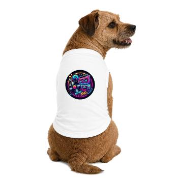 Retro 90s Logo - Premium Organic Dog T-Shirt - white - Back