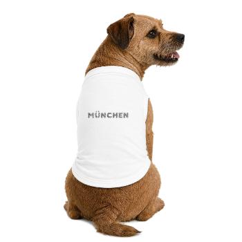 Munich Bavière Allemand Ville Hatching lettrage - T-shirt bio premium pour chien - blanc - Dos
