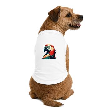 Perroquet Dessin animé Personnage Animal de compagnie coloré - T-shirt bio premium pour chien - blanc - Dos