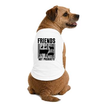 VEGAN FRIENDS NOT FOOD BARCODE - Premium Organic Dog T-Shirt - white - Back