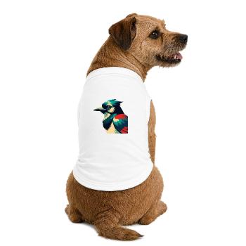 Blauhäher Cartoon Figur Buntes Haustier Tier - Premium Organic Hunde-T-Shirt - Weiß - Hinten