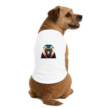 Babouin Personnage De Dessin Animé Animal De Compagnie Coloré - T-shirt bio premium pour chien - blanc - Dos