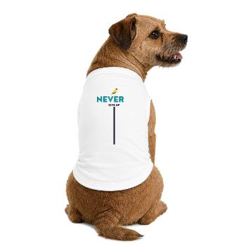 never give up bird - Premium Organic Hunde-T-Shirt - Weiß - Hinten