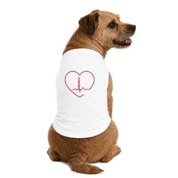 Heartbeat ECG Line Medical Pulse Wave Icon Vector - Premium Organic Dog T-Shirt - white - Back