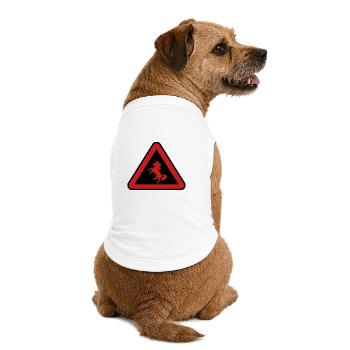 Attention unicorn, danger - Premium Organic Dog T-Shirt - white - Back