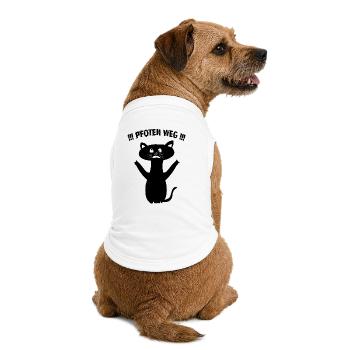 Pfoten Weg! – Schwarze Katze Statement - Premium Organic Hunde-T-Shirt - Weiß - Hinten