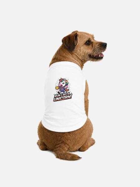 Renne wie ein Einhorn! - Premium Organic Hunde-T-Shirt - Weiß