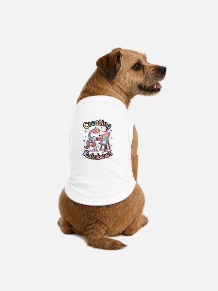 Erstellen von Regenbögen - Premium Organic Hunde-T-Shirt - Weiß