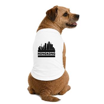 Hong Kong Skyline Souvenir Asia Buddha Gift Om - Premium Organic Dog T-Shirt - white - Back