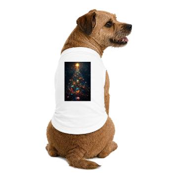 Kosmischer Weihnachtsbaum mit Planetenschmuck - Premium Organic Hunde-T-Shirt - Weiß - Hinten