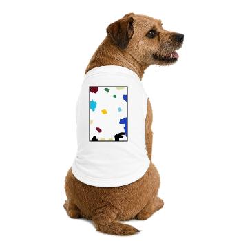 Abstraktes Konfetti auf weißer Leinwand - Premium Organic Hunde-T-Shirt - Weiß - Hinten