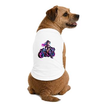 Cyber-Neon-Moto-Königin - Premium Organic Hunde-T-Shirt - Weiß - Hinten