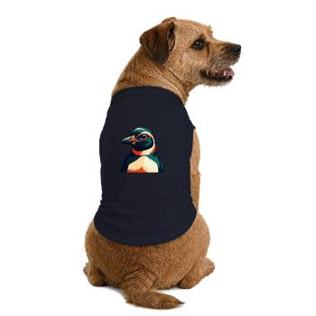 Pinguin Zeichentrickfigur Buntes Haustier Tier - Premium Organic Hunde-T-Shirt - Navy - Hinten