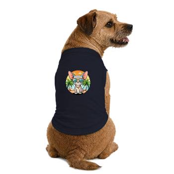 Devon Rex Katzenrasse Cartoon Sonnenbrille Strand - Premium Organic Hunde-T-Shirt - Navy - Hinten