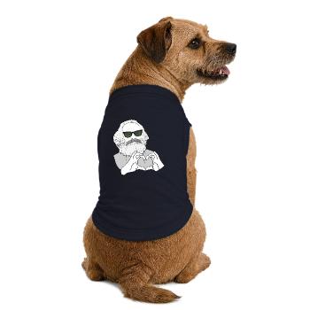 Karl Marx Hände bilden ein Herz Marxisten - Premium Organic Hunde-T-Shirt - Navy - Hinten