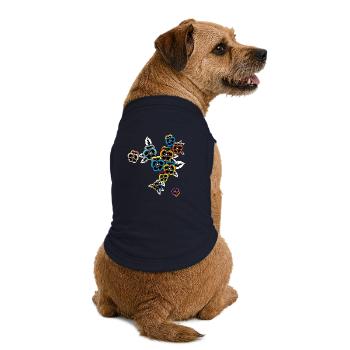 Printemps de la pensée - T-shirt bio premium pour chien - bleu marine - Dos