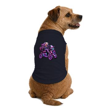Cyberpunk & Zukunfts-Sci-Fi-Mobilroller - Premium Organic Hunde-T-Shirt - Navy - Hinten