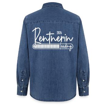 Rentnerin 2026 Loading - Frauen Jeanshemd Organic von Stanley/Stella - verwaschenes Mittelblau  - Hinten - AI Model Female 172 light (172cm)
