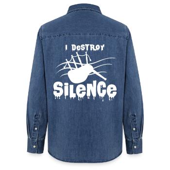 cornemuses - Chemise en denim femme bio Stanley/Stella - bleu moyen délavé  - Dos - AI Model Female 172 light (172cm)