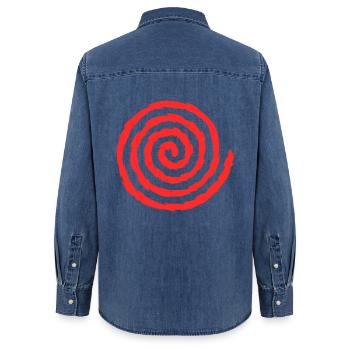 Spirale Symbol Wachstum und Erweiterung - Frauen Jeanshemd Organic von Stanley/Stella - verwaschenes Mittelblau  - Hinten - AI Model Female 172 light (172cm)