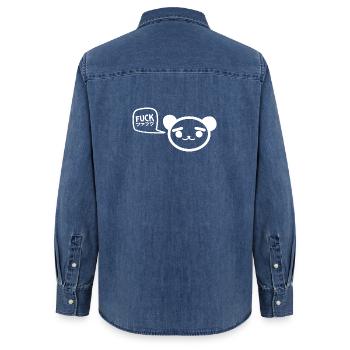 FUCK - Chibi japanisch - fakku - Frauen Jeanshemd Organic von Stanley/Stella - verwaschenes Mittelblau  - Hinten - AI Model Female 172 light (172cm)