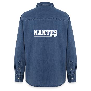 Nantes | Frankreich - Frauen Jeanshemd Organic von Stanley/Stella - verwaschenes Mittelblau  - Hinten - AI Model Female 172 light (172cm)