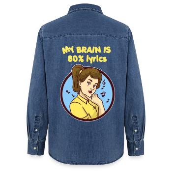 Eingängiger Ohrwurm Musikliebhaber - Frauen Jeanshemd Organic von Stanley/Stella - verwaschenes Mittelblau  - Hinten - AI Model Female 172 light (172cm)
