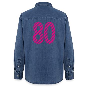 ALLES GUTE ZUM GEBURTSTAG. ALLES GUTE ZUM GEBURTSTAG. JAHRESTAG. - Frauen Jeanshemd Organic von Stanley/Stella - verwaschenes Mittelblau  - Hinten - AI Model Female 172 light (172cm)