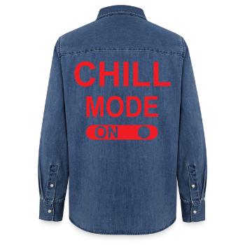 Chill mode ON - Chemise en denim femme bio Stanley/Stella - bleu moyen délavé  - Dos - AI Model Female 172 light (172cm)