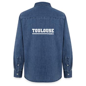 Toulouse | Frankreich - Frauen Jeanshemd Organic von Stanley/Stella - verwaschenes Mittelblau  - Hinten - AI Model Female 172 light (172cm)