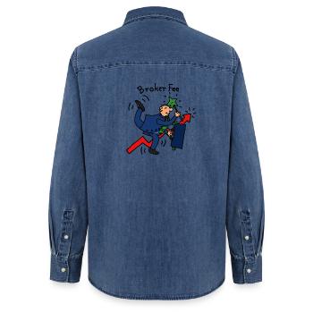 Broker Fee - Frauen Jeanshemd Organic von Stanley/Stella - verwaschenes Mittelblau  - Hinten - AI Model Female 172 light (172cm)