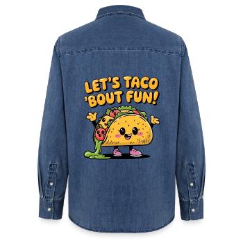 Mettons-nous à taco 'bout fun ! - Chemise en denim femme bio Stanley/Stella - bleu moyen délavé  - Dos - AI Model Female 172 light (172cm)