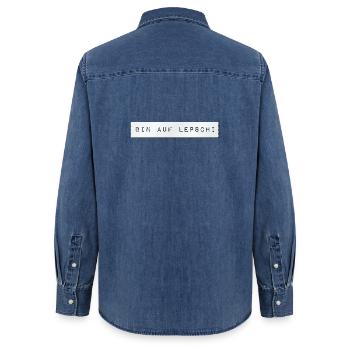 bin auf Lepschi - Frauen Jeanshemd Organic von Stanley/Stella - verwaschenes Mittelblau  - Hinten - AI Model Female 172 light (172cm)