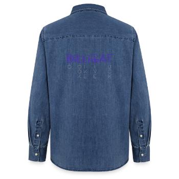 Do I Look Like I give a fuck - Frauen Jeanshemd Organic von Stanley/Stella - verwaschenes Mittelblau  - Hinten - AI Model Female 172 light (172cm)