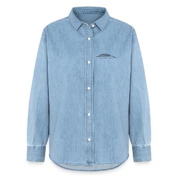 Feder - Frauen Jeanshemd Organic von Stanley/Stella - verwaschenes Hellblau - Vorne - AI Model Female 172 light (172cm)