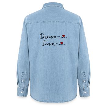 Équipe de rêve - Chemise en denim femme bio Stanley/Stella - bleu clair délavé - Dos - AI Model Female 172 light (172cm)