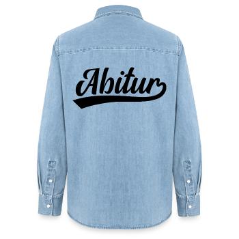 Abitur Abi - Frauen Jeanshemd Organic von Stanley/Stella - verwaschenes Hellblau - Hinten - AI Model Female 172 light (172cm)