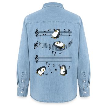 manchot - Chemise en denim femme bio Stanley/Stella - bleu clair délavé - Dos - AI Model Female 172 light (172cm)