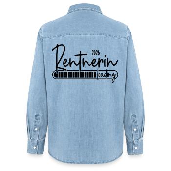 Rentnerin 2026 Loading - Frauen Jeanshemd Organic von Stanley/Stella - verwaschenes Hellblau - Hinten - AI Model Female 172 light (172cm)