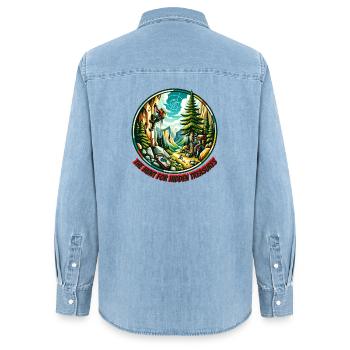 À la recherche de trésors cachés - Chemise en denim femme bio Stanley/Stella - bleu clair délavé - Dos - AI Model Female 172 light (172cm)