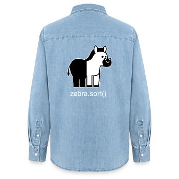 Assorted zebra - Women’s Organic Denim Shirt by Stanley/Stella - light wash - Back - AI Model Female 172 light (172cm)