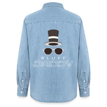 poker - Women’s Organic Denim Shirt by Stanley/Stella - light wash - Back - AI Model Female 172 light (172cm)
