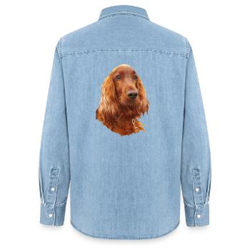 Irish Setter Red - Chemise en denim femme bio Stanley/Stella - bleu clair délavé - Dos - AI Model Female 172 light (172cm)