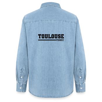 Toulouse | Frankreich - Frauen Jeanshemd Organic von Stanley/Stella - verwaschenes Hellblau - Hinten - AI Model Female 172 light (172cm)